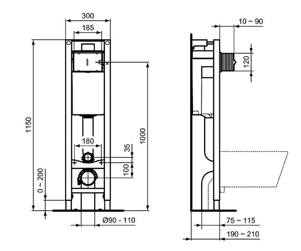 инсталляция IDEAL STANDARD PROSYS